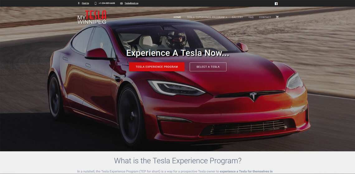 My Tesla Winnipeg website